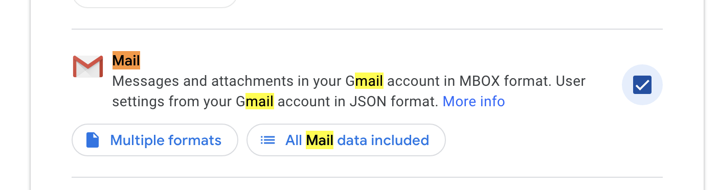 Mail options