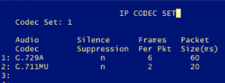 IP codec Set