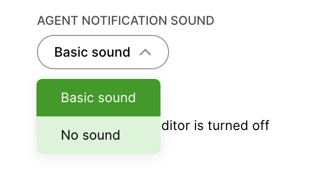 agent notification sound toggle
