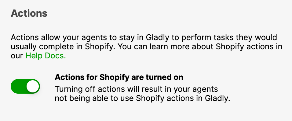 Actions for Shopify
