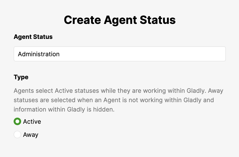 Image showing how to update or add the name of an Agent Status