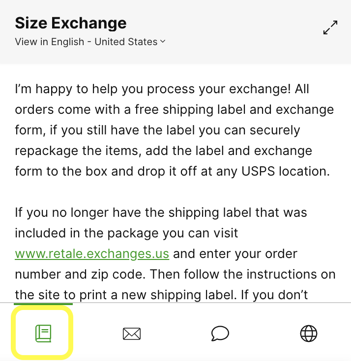 Size exchange example