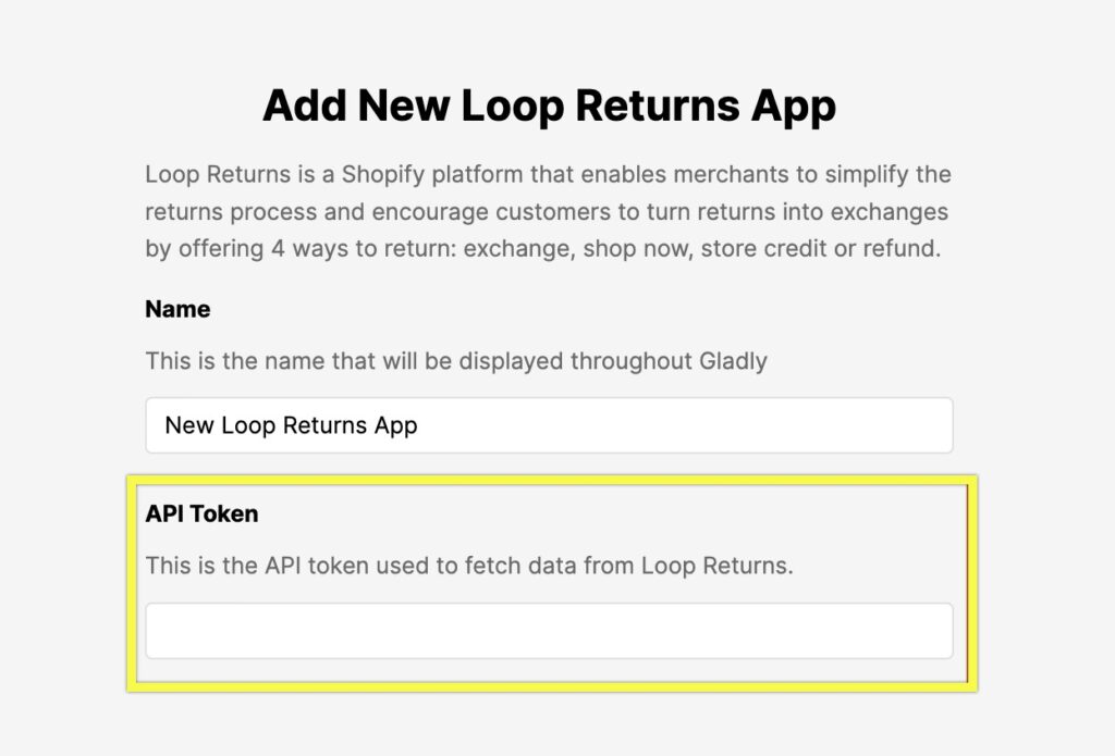 Add new Loop Returns App