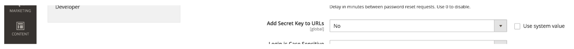 Magento add secret key