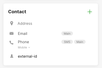 Customer profile contact info