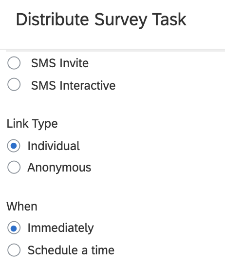 Distribute Survey Task screenshot