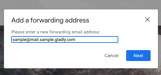 Add a Forwarding Address