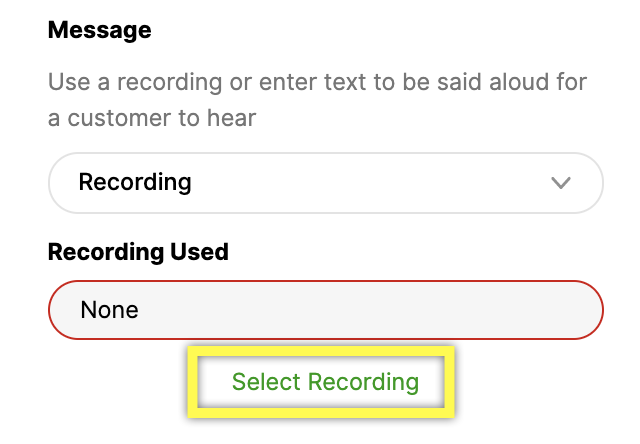Select Recording IVR