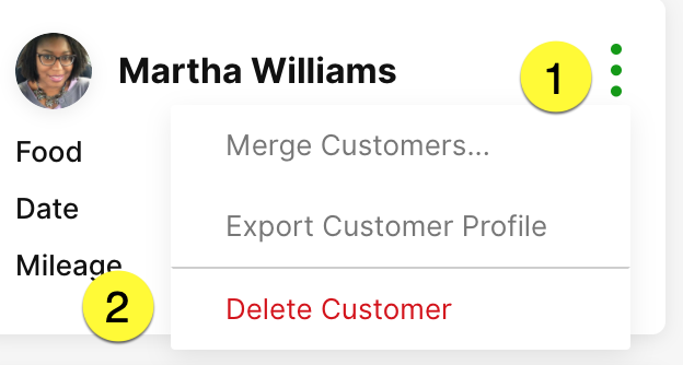 delete customer profile