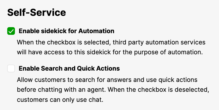 enable sidekick for automation