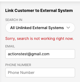 Link customer to external system