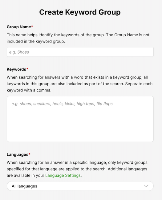 Create Keyword Grouping