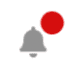 Image of a gray bell icon with a small red dot next to it