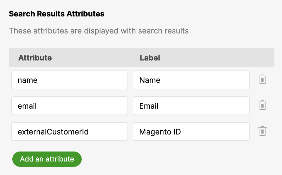 Search Results Attributes