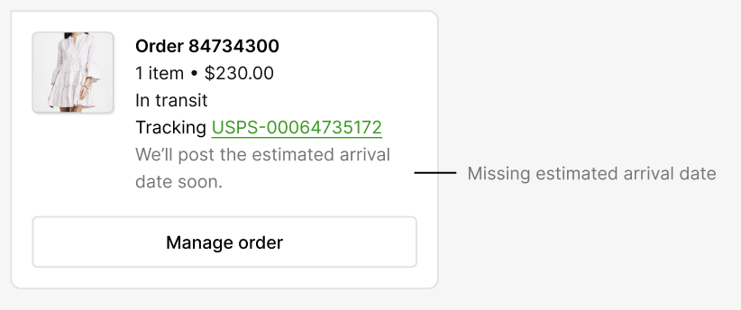 missing arrival date