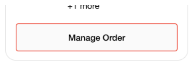Hover Over Manage Order Button