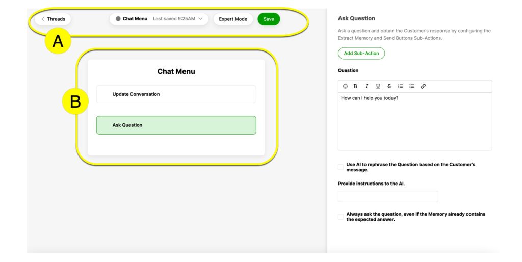 Thread Builder Canvas Interface