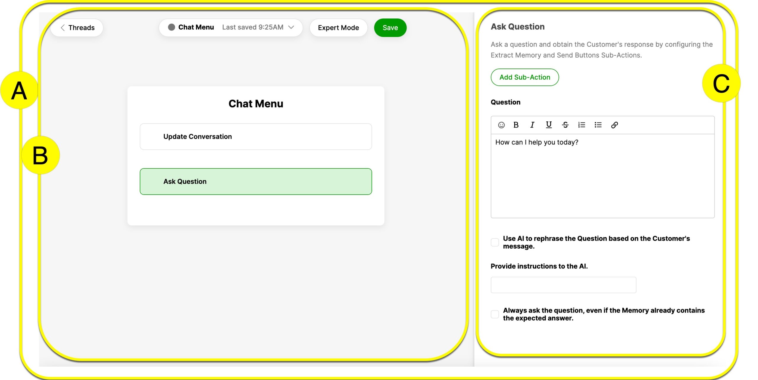 Thread Builder Interface Overview