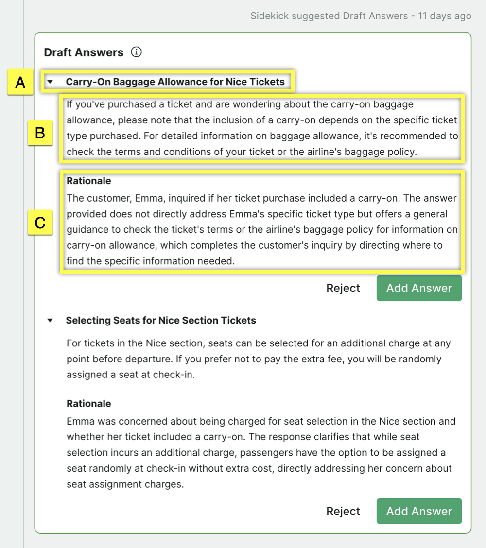 Draft Answers Overview